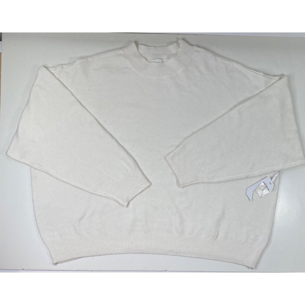 Stylus Womens Soft Cream Ivory Knit Long Sleeve Pullover Sweater Size 2X